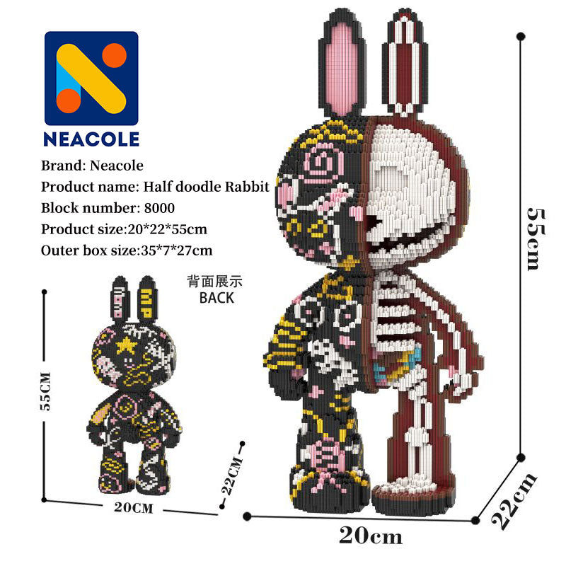 Half doodle Rabbit, Building blocks rabbit
