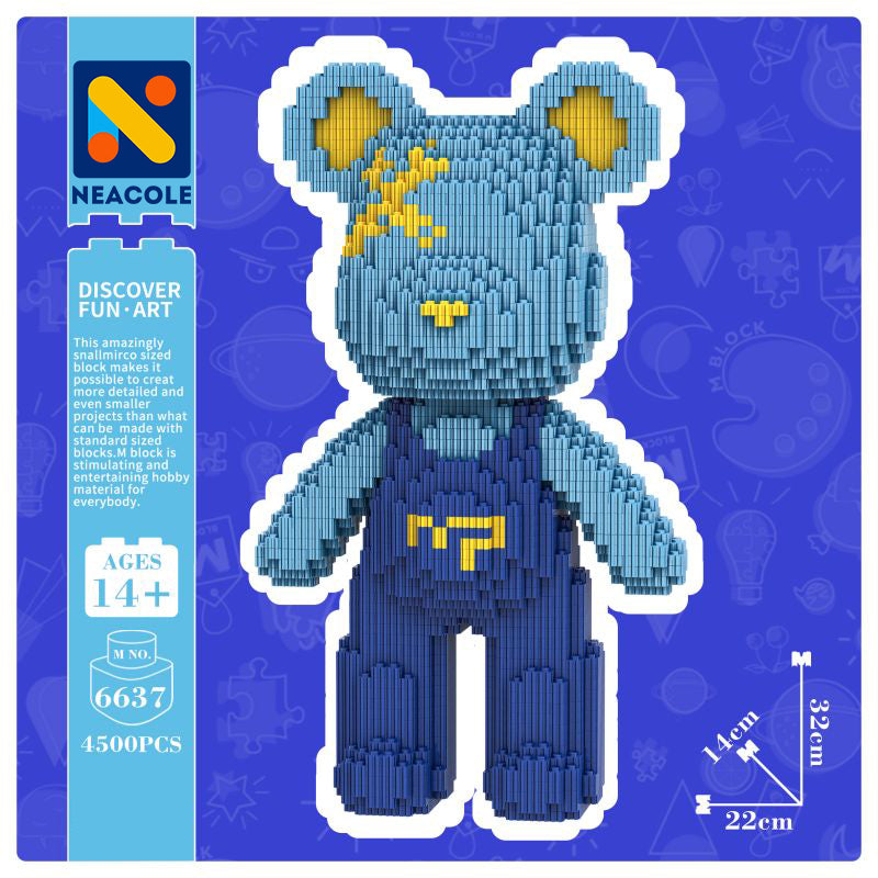 Deep Blue Overalls Bear, Neacole building block bear