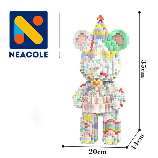 32CM Birthday Bear Building Block, Neacole building block bear