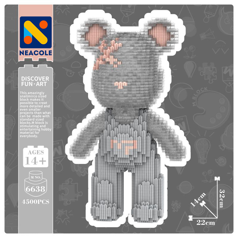 Grey Overalls Bear, Neacole building block bear
