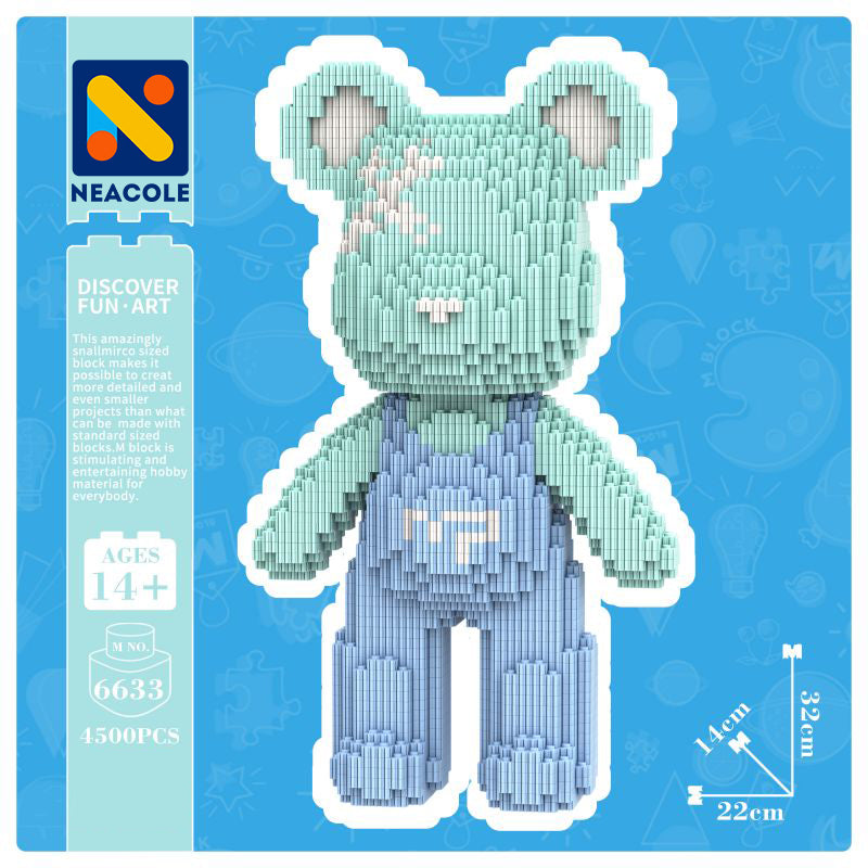 Light blue Overalls Bear, Neacole building block bear